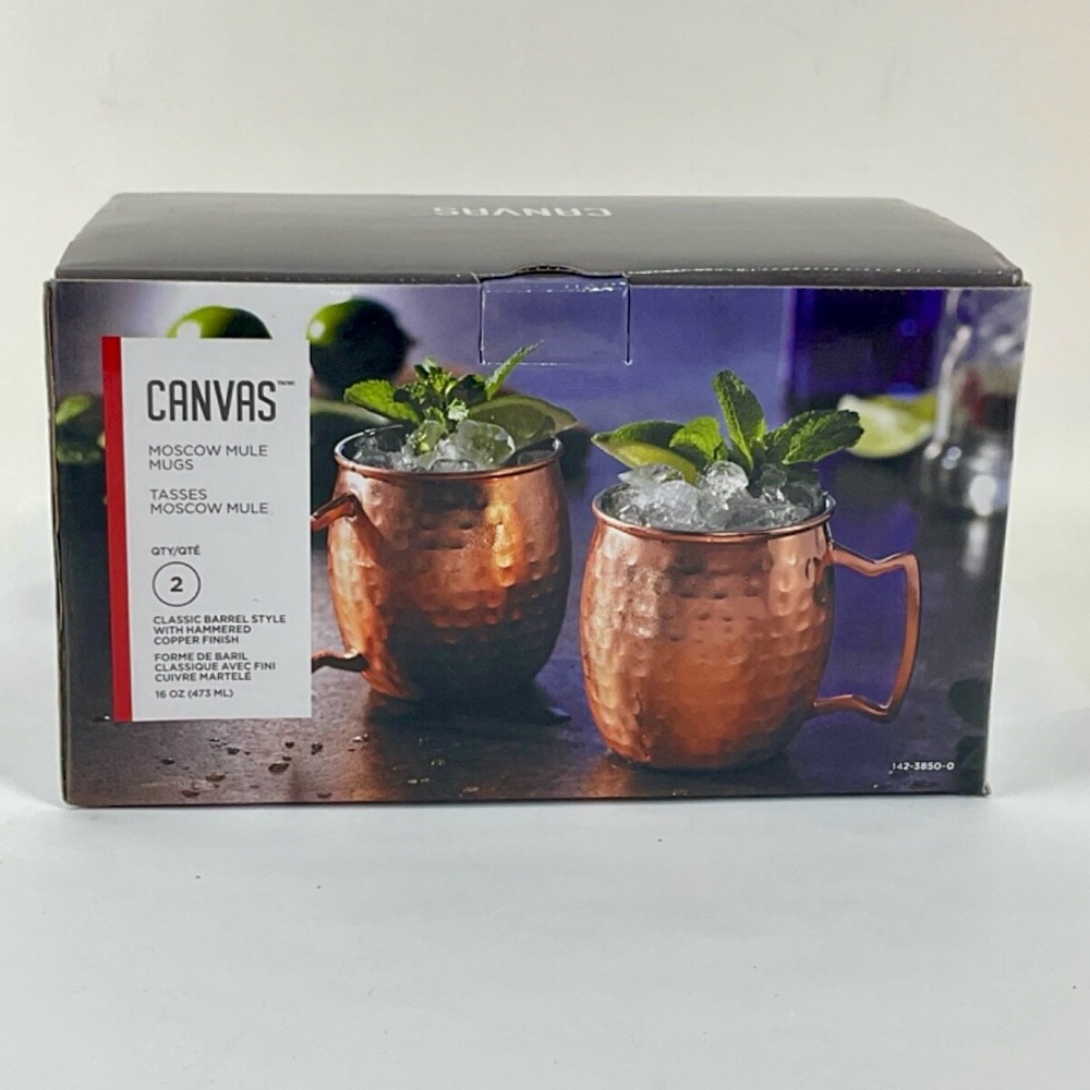 NEW Canvas Copper Moscow Mule Mugs - Set of 2